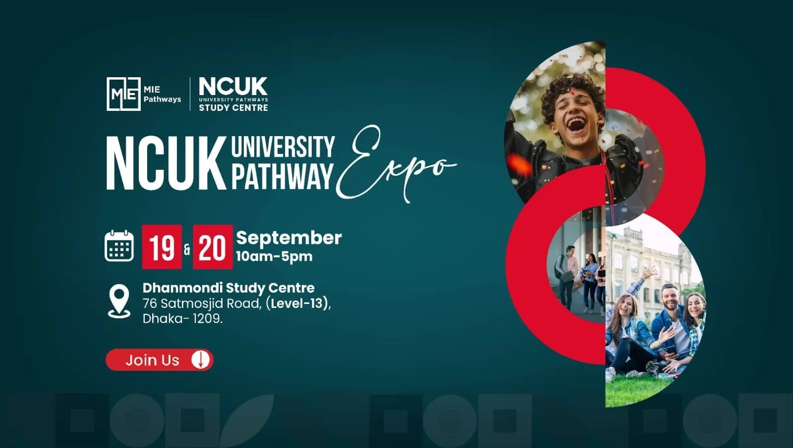 The NCUK University Pathway EXPO is scheduled to happen at the MIE Pathway Study Campus!